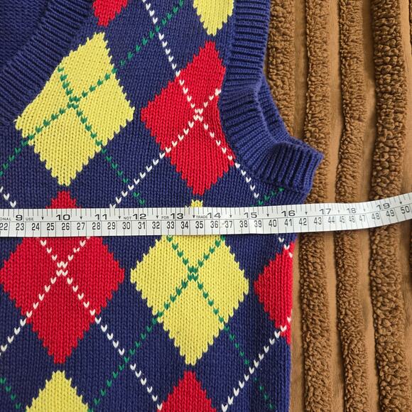Ralph Lauren Men Vtg 90s Y2K Preppy Ivy League Golf Argyle V Neck Sweater Vest S - Picture 8 of 9